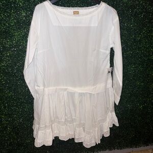 Free People White Long Sleeve Dress